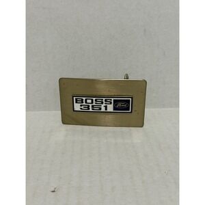 Ford Boss 351 Belt Buckle Mens OS Silver Gold Tone Mustang Muscle Car Logo